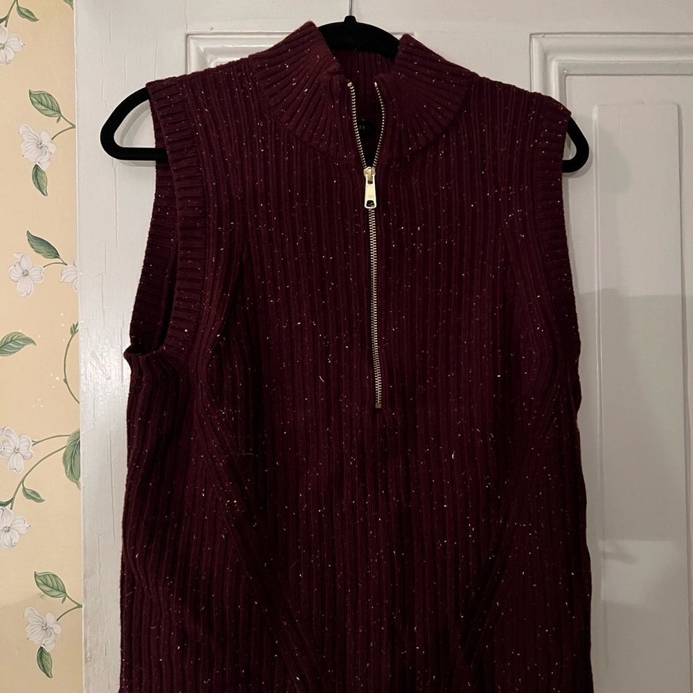 Talbots Maroon Knit Sweater with Zipper